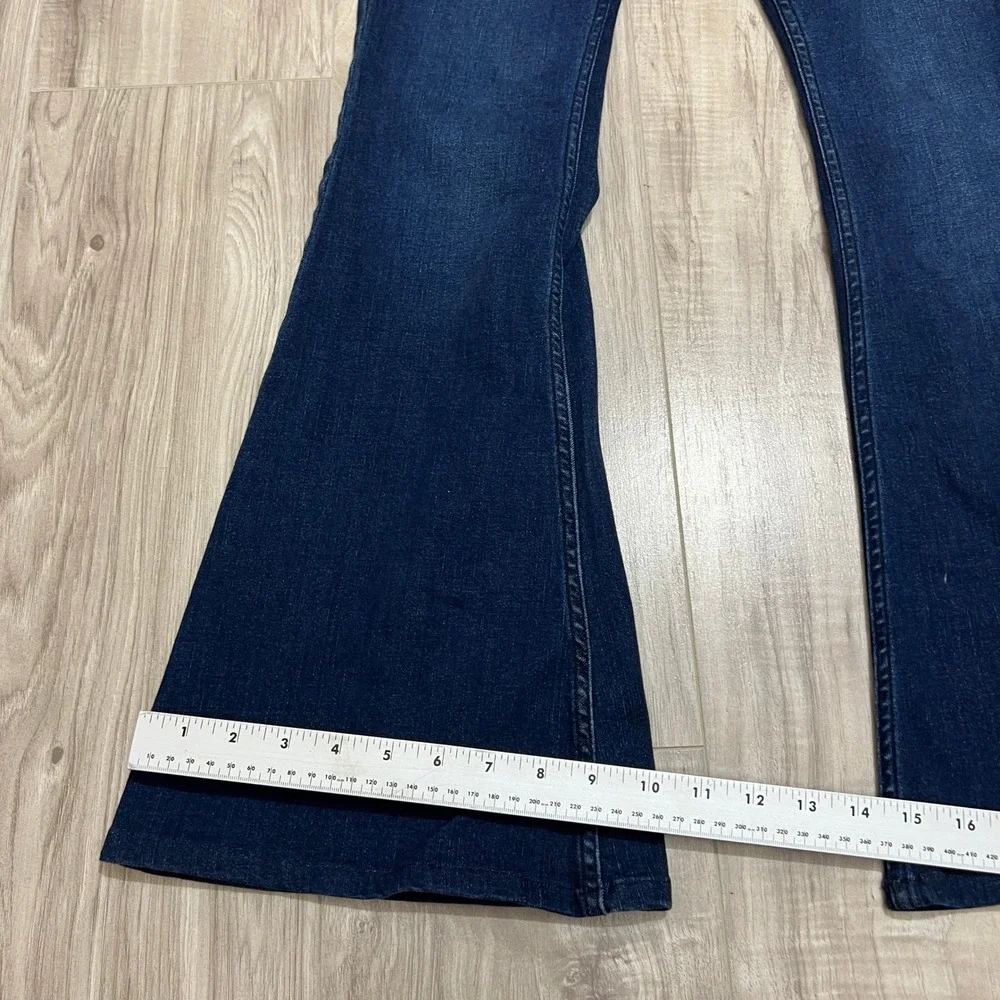 We The Free Free People Penny Pull On Flare Jeans Dark Wash Womens Size 28